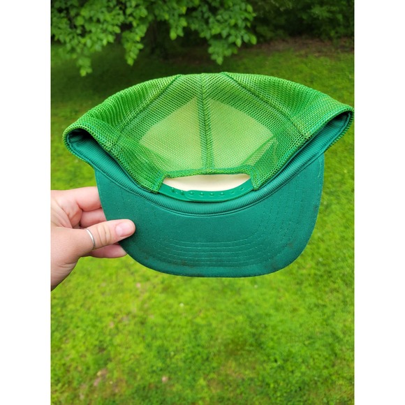 Vintage 80s Bass Pro Shops Green Mesh Snapback Hat - Picture 2 of 3